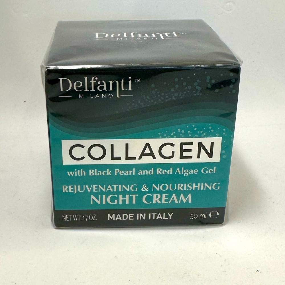 Delfanti Collagen with Black Pearl & Red Algae Gel Made in Italy Night Cream